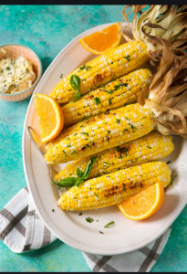 Corn cob on plate