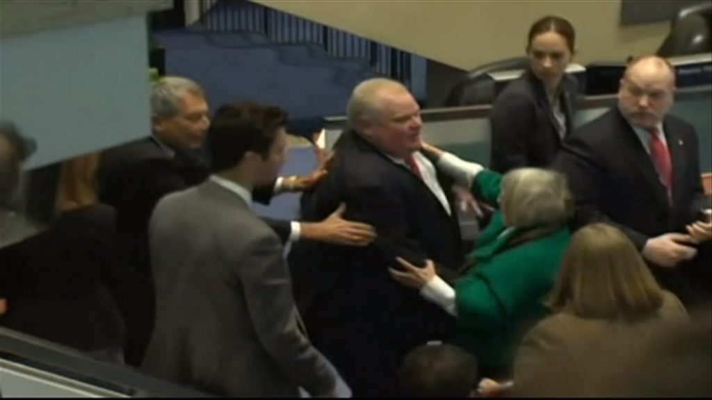 FIGHT Ford knocking over council member