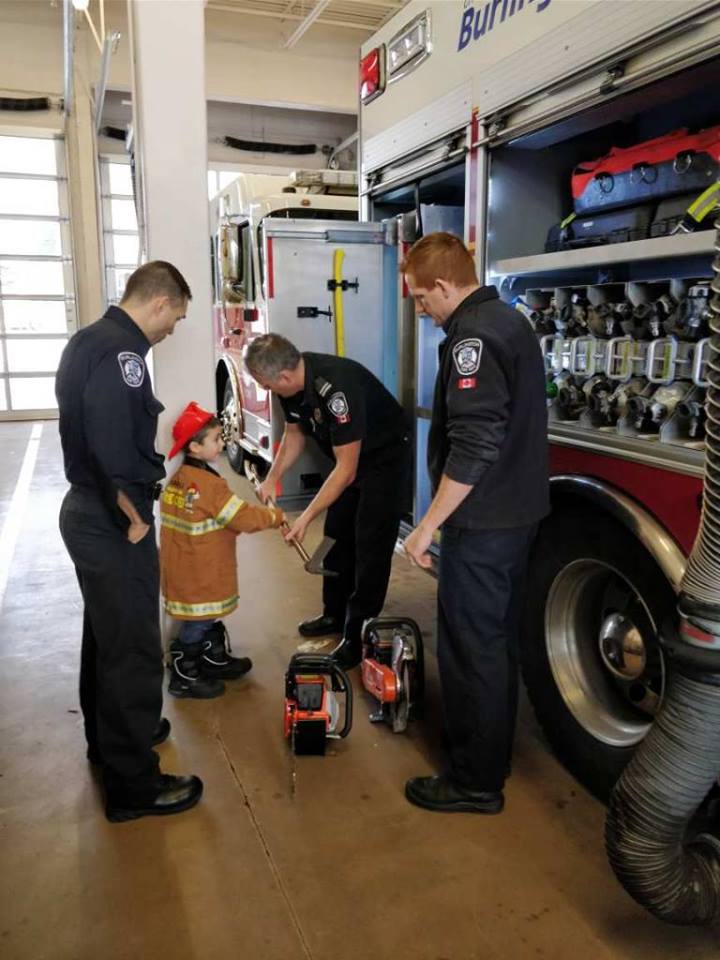 Fire chief Jr suited up