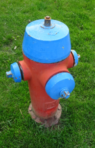 Fire hydrant red + blue