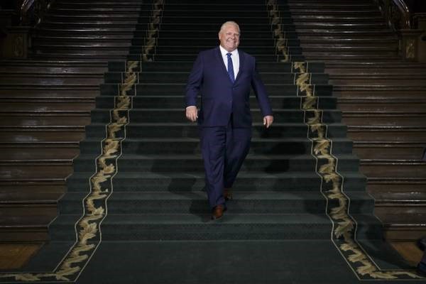 Ford on QP stairway