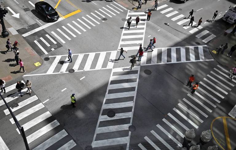 Four way - all way pedestrian crossing