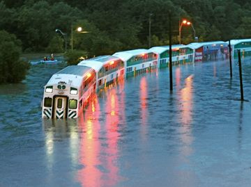 Go trains flooded