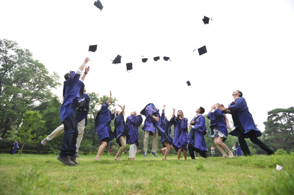 Graduation - hats in the air