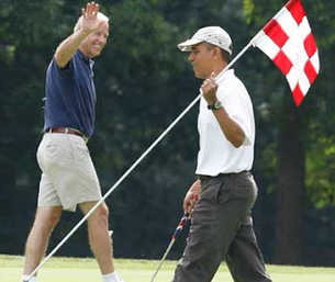 Joe with Barak golf