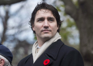 Liberal MP and leadership candidate Justin Trudeau attends a Remembrance Day ceremony in Montreal, Sunday, November 11, 2012. THE CANADIAN PRESS/Graham Hughes.