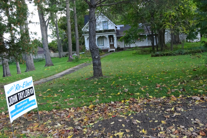 Kilbride house with Taylor sign