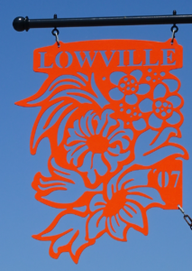 Lowville sign - orange a