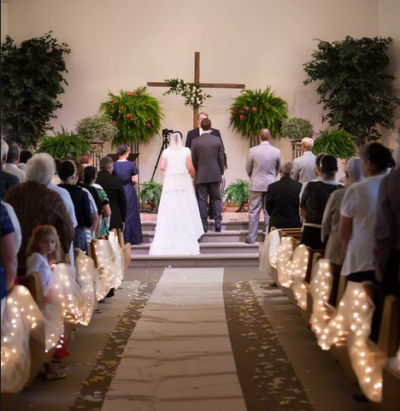 Marriage couple at the altar