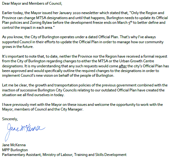 McKenna letter