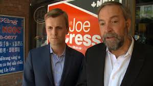 Mulcair with NDP candidate in Spadina