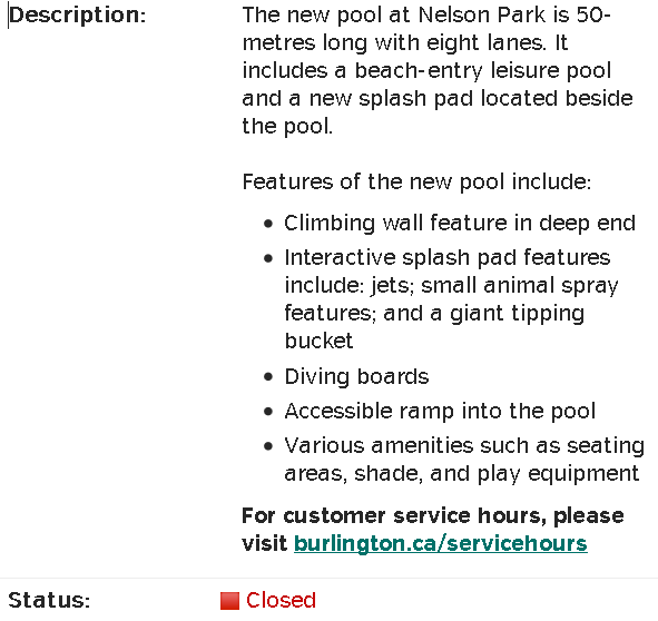 Nelson pool hours
