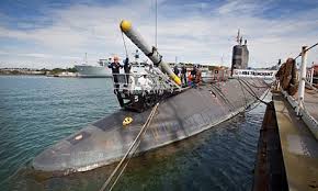 Nuclear - submarine being loaded