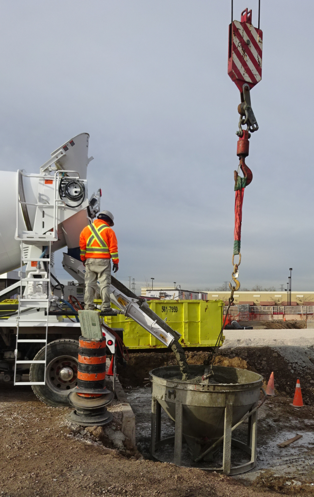 Parad concrete being loaded