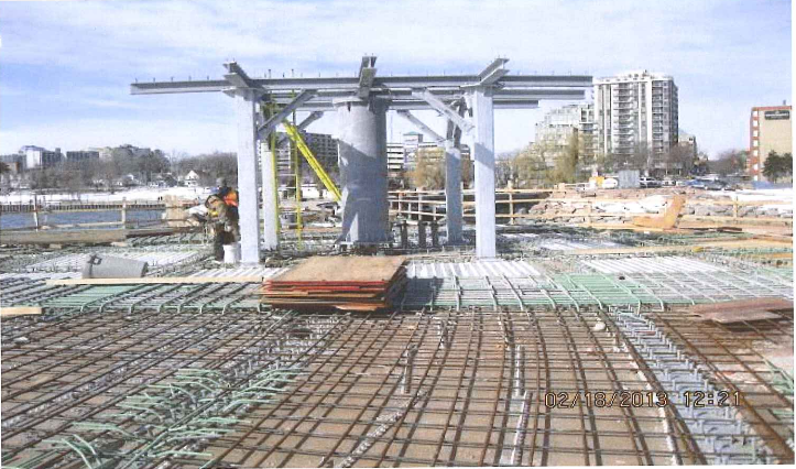 Pier Structural steel at node Jan 16-13