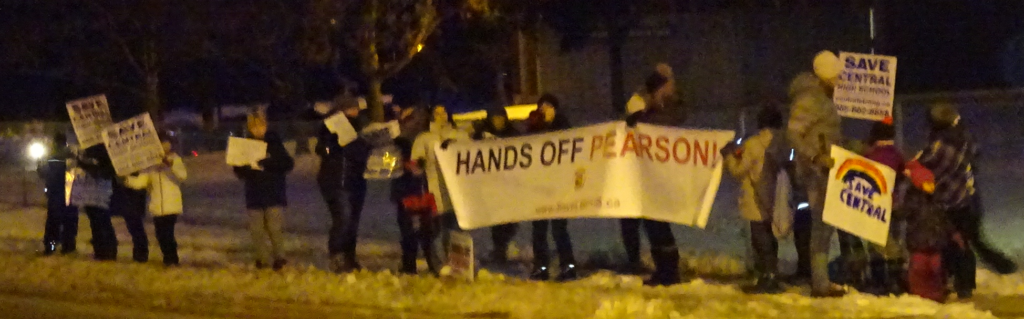 Protest outside board office