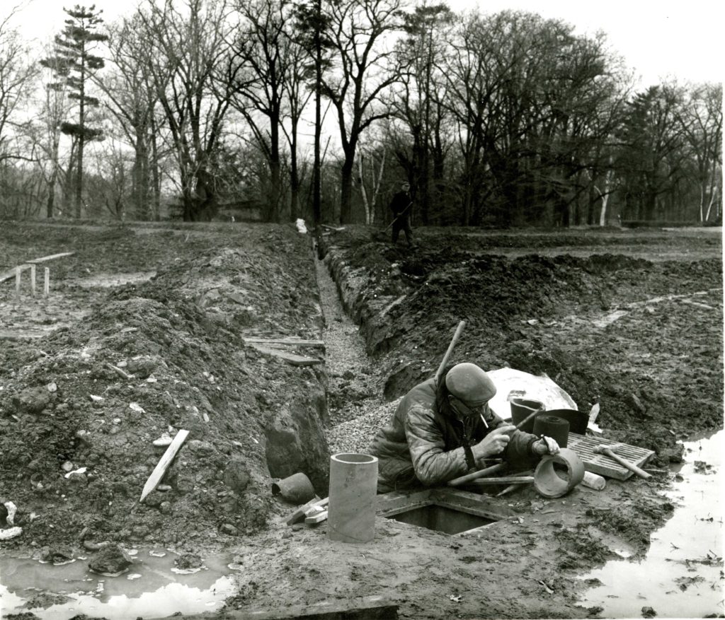 RBG-Archives-Hendrie-Park-Rose-Garden---Prepping-Drains-for-Rose-Garden-1965