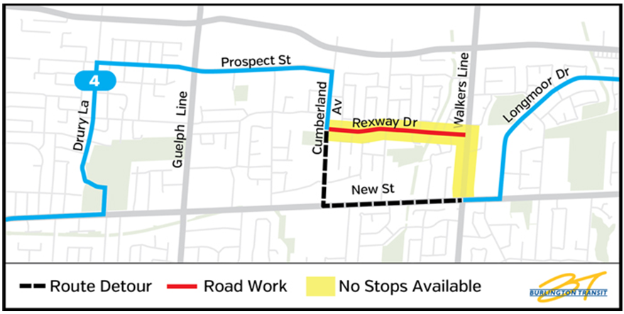 Rexway detour - May to Dec