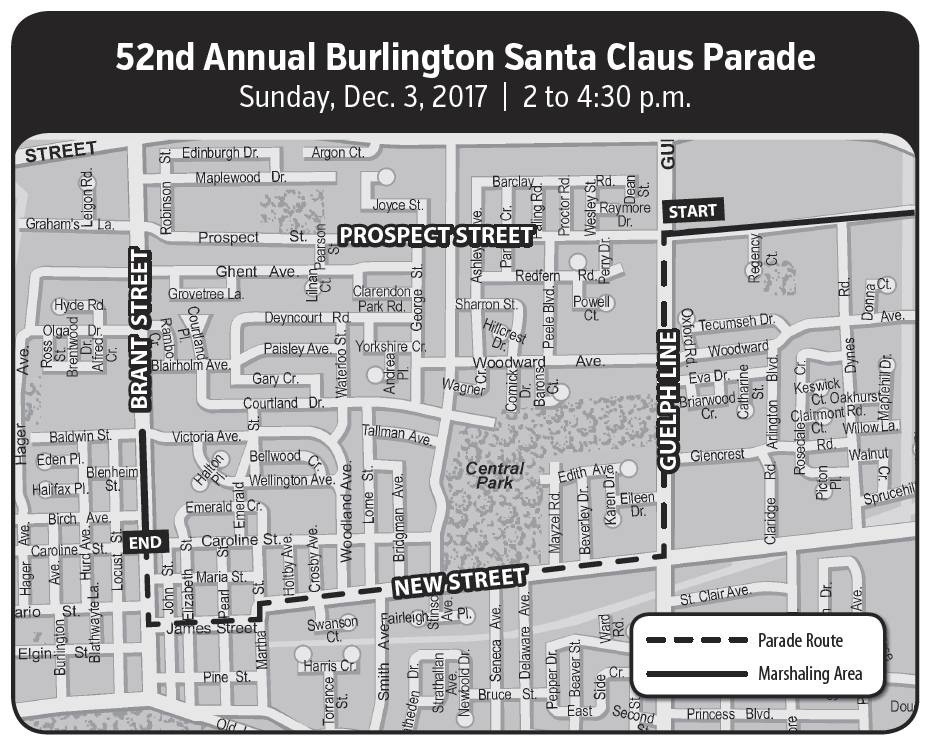 Santa parade route