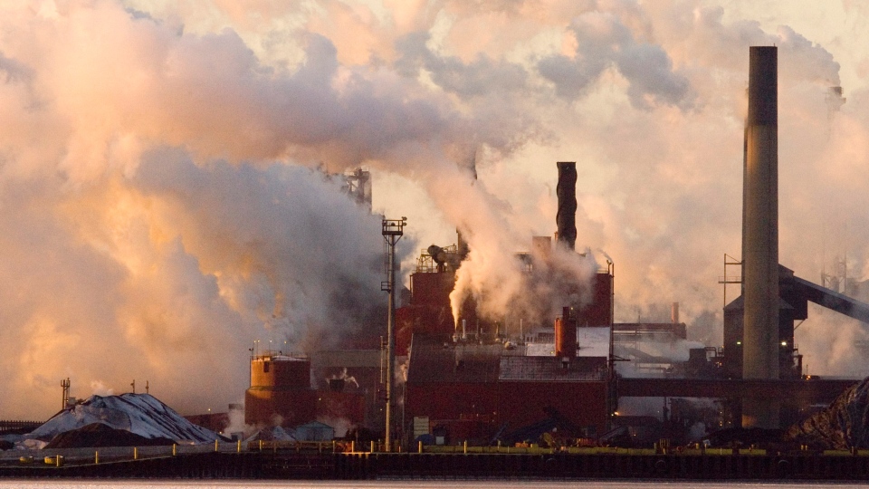 Smoke stacks steel plant