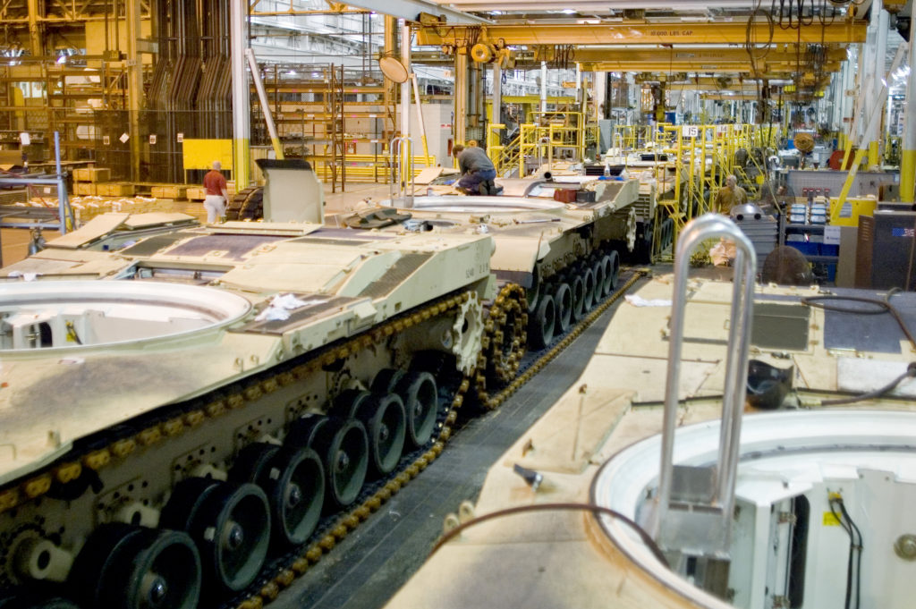 Work being done on tanks at the General Dynamics Land Systems Joint Systems Manufacturing Center in Lima, Ohio. NOT BLADE PHOTO handout from General Dynamics