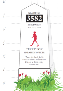 Terry Fox rendering with size