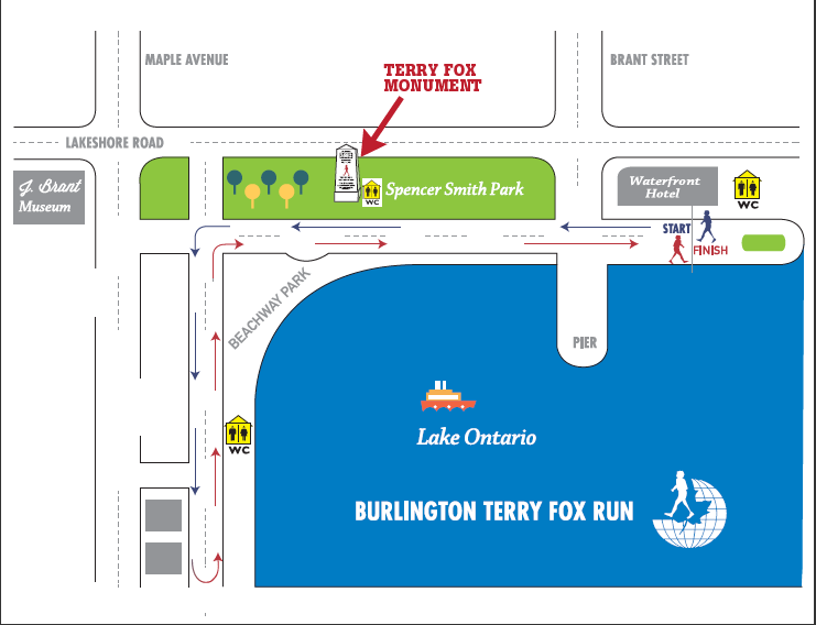 Terry Fox run map