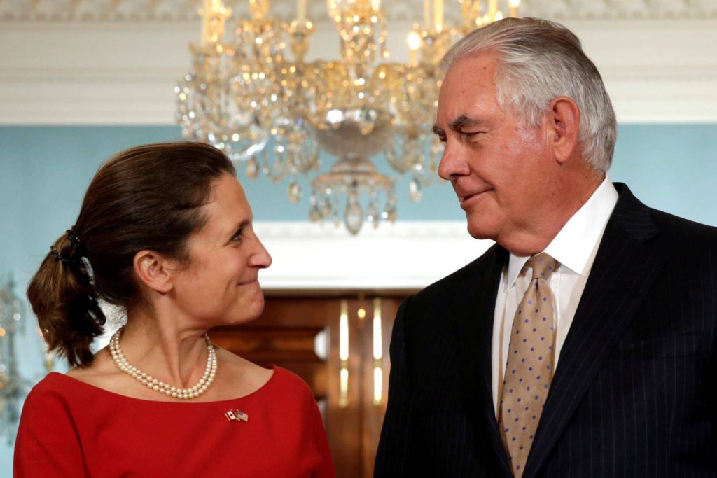 Tillerson and Frieland in Ottawa