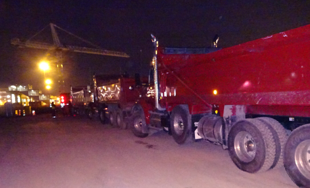 Trucks at daybreak Jan 2016