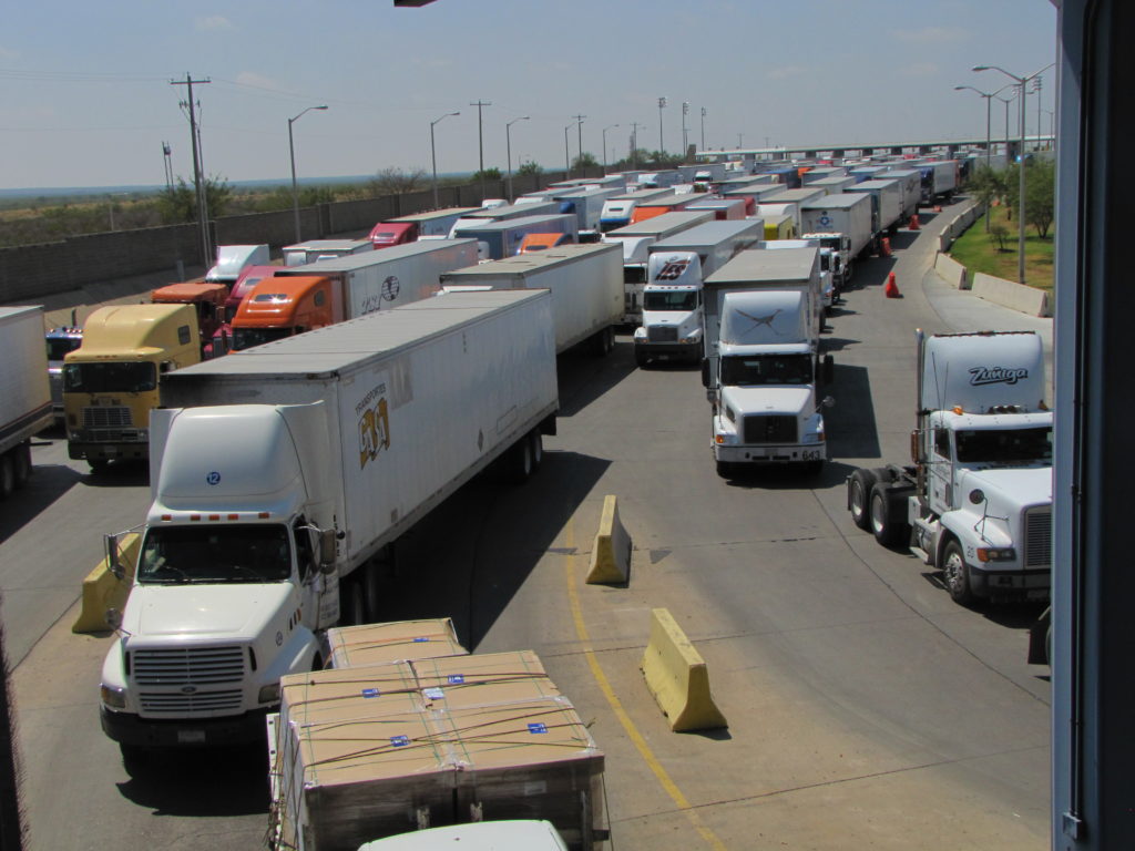 Trucks at the border