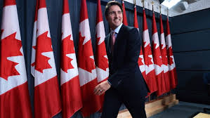 Trudeau with flags