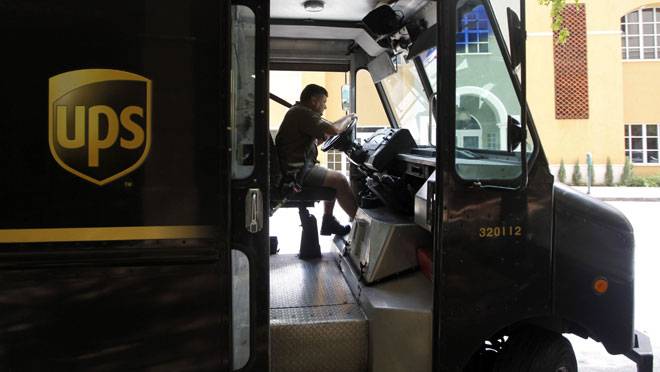 UPS truck and driver