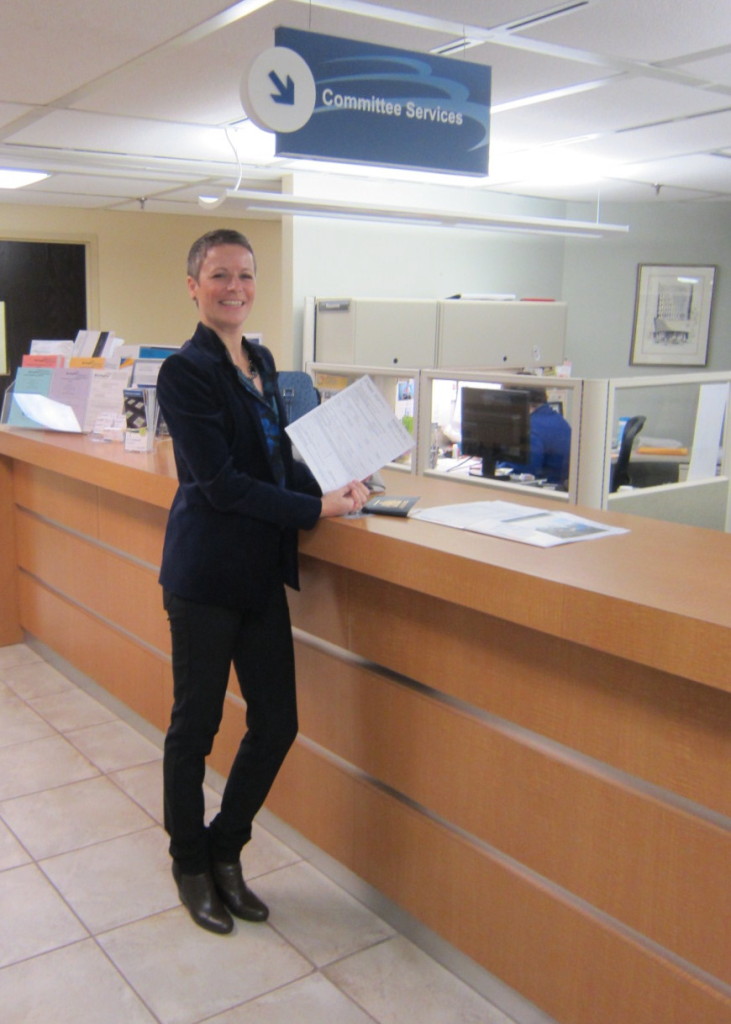 Warren with nomination papers