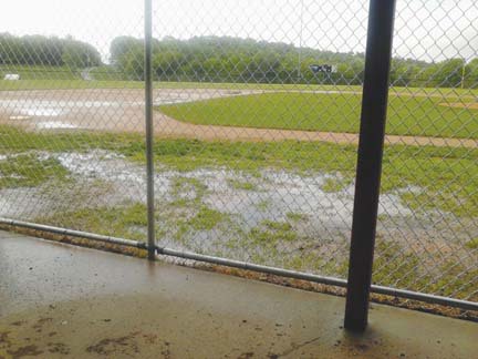 baseball diamond under water