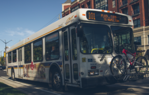 bus with a bike on it