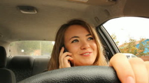 car driver on the phone