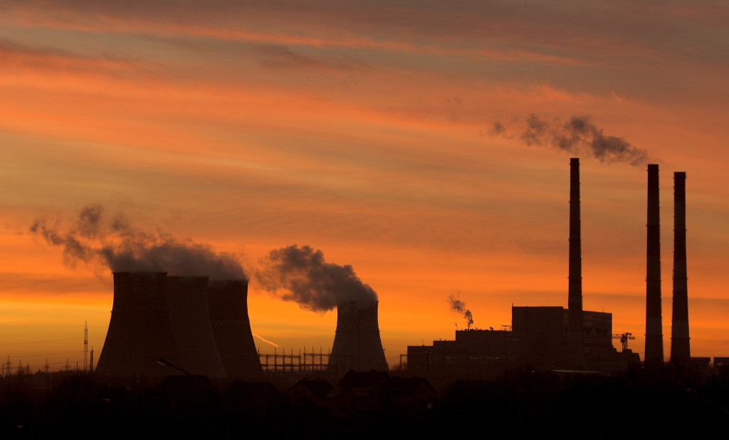 File picture of gas fired power station at sunset in Minsk