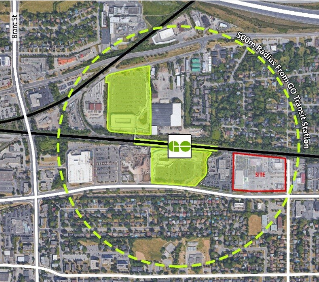 The site is a very short walk to the Burlington GO station and the location many felt high rise should be located in. Did anyone expect this many buildings on a site this size?